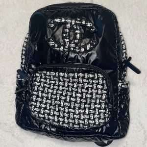 Black and white backpack
